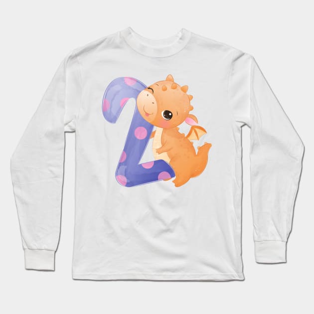 Number 2 Long Sleeve T-Shirt by O2Graphic